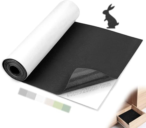 Mbsomnus Filz Selbstklebend 230cmx40cmx1mm Klebefilz Selbstklebend Schwarz | Filzstoff, Nadelfilz Meterware, Filzmatte, Camper Dachhimmel, Stoff, Wandverkleidung, Möbel, Schubladenmatte, DIY