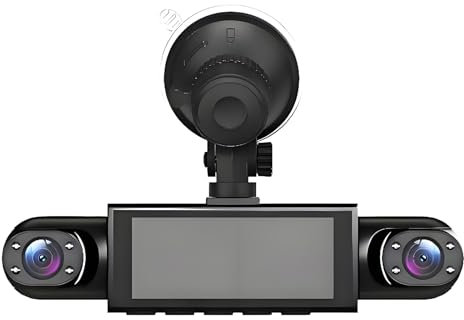 Car Camera | 4 Channel Battery Powered Dash Cam,with 32G Card Rear Reversing Image 1080P Monitor for Front Left Right Rear Blind Spot Driving Taxi Truck