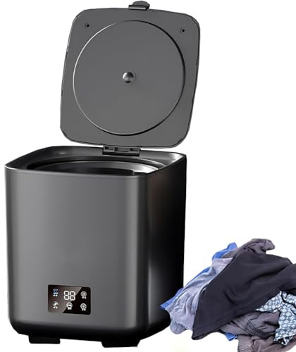 MGHRUEWH Lavatrice Completamente Automatica, Mini Lavatrice 4 in 1 da 10 Litri, con Tubo di Scarico, Lavatrice Portatile, Pulizia Completamente Automatica Intelligente + Regolazione A 4 velocità