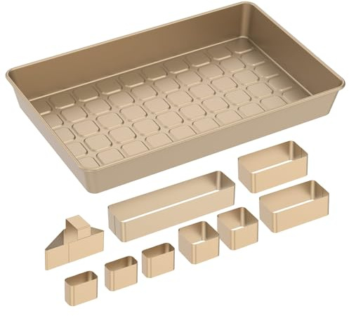 Kuchenform Zahlen und Buchstaben 10-Teilige Zahl Einstellbar Dicht Zahlenbackform Form Kohlenstoffstahl Geburtstagskuchen für Geburtstage, Partys, Jubiläen, Hochzeiten Andere Anlässe (Gold)