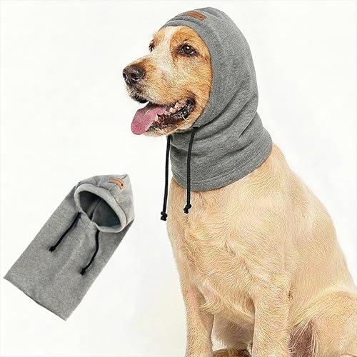 Colenumone Dog Hat, Dog Ear Defenders Noise Protection for Pets, Gray, M | Dog Ear Muffs, Noise Protection Anxiety Hoodie for Pets， perfect for grooming, thunder, and vet visits, Size M.