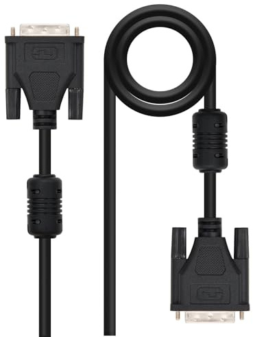 Cable DVI - Cable DVI dual link 24+1, macho a macho, 5.0 m de longitud, ideal para transmisión de video y compatible con alta definición.
