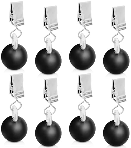 Yonality 8 Pezzi Fermatovaglia da Esterno Tavola, Pesi per tovaglie Resistenti alle intemperie con Clip, per Tovaglia Tenere Decorato per Tabelle Tovaglie e Tovaglioli da Soffiare nel Vento