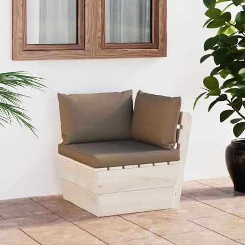 Générique Canapé d'angle Palette de Jardin avec Coussins Épicéa imprégné,Éléments pour canapés modulables de Jardin,3063356