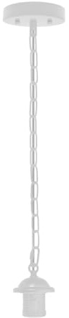 White Metal Ceiling Pendant Light Fitting Lamp Holder Chain Ceiling Rose | Industrial Ceiling Pendant Fixture with Suspension Chain, Hanging Light for Home Decor ,Kitchen ,Bedroom,Dinning Room