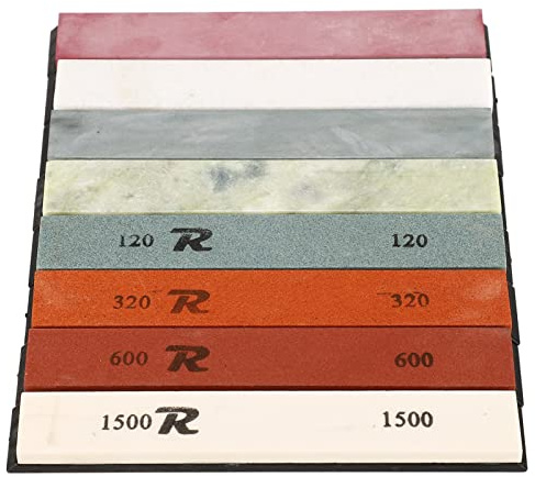 Riuulity Kit de Afilador de Cuchillos Resistente, Juego de Piedras de Afilar Profesionales para Uso en Cocina con 8 Piedras de Afilar de Grano