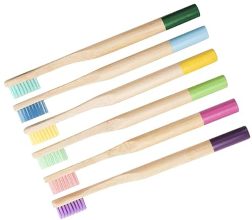 IWOWHERO Spazzolino da Denti una Pulizia Delicata e Confortevole Setole Morbide in Bambù per Bambini Ergonomico Confezione da 6 Pezzi