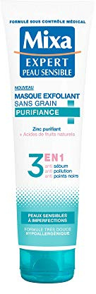 Mixa Expert Peau Sensible Sans Grain Purifiant Maske, 150 ml