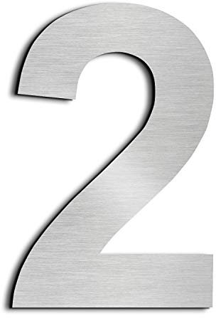 nanlyiau 3in/7.5cm números de casa,numeros numeros casa exterior numeros adhesivos de acero inoxidable 304 número de puerta de apartamento de buzón(3in number 2)