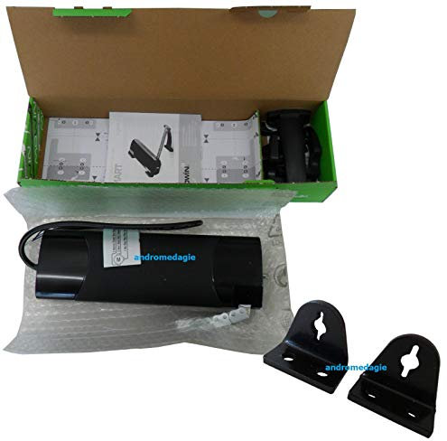 Smart 24 V Schwarz + Halterungen für Dachfenster, elektromechanisch, mit Kette, mit optionalen Halterungen für gewölbte Dachfenster.