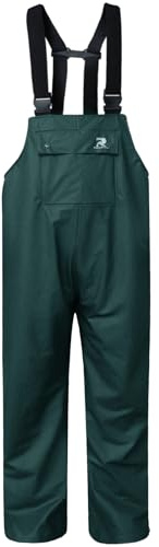 RainRider Workwear Bib Rain Pants for Men Women Heavy Duty Trousers Waterproof Work Pants Fishing Overalls(Dark Green,S)