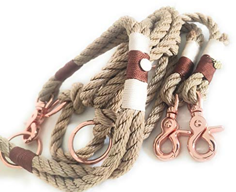 Tau Hundeleinen Halsband Set in Beige und Rostrot | Set FELDLIEBE