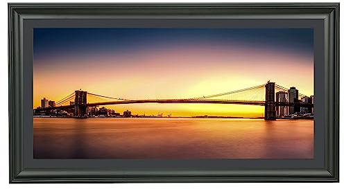 LTYHHK 10x20 Panoramic Picture Frames Solid Wood with 8x18 Black Mat, Displays 8x18 with Mat or 10x20 Inch without Mat, 8x18Poster Frame 10x20 Photo Frames Family Wall Black (L23B1020B818)