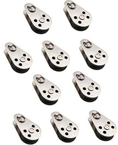 CRAKES 10 Stück Serie Edelstahl M25 Umlenkrolle zum Aufhängen von Abschleppen, Heberad, Seil Seilrolle