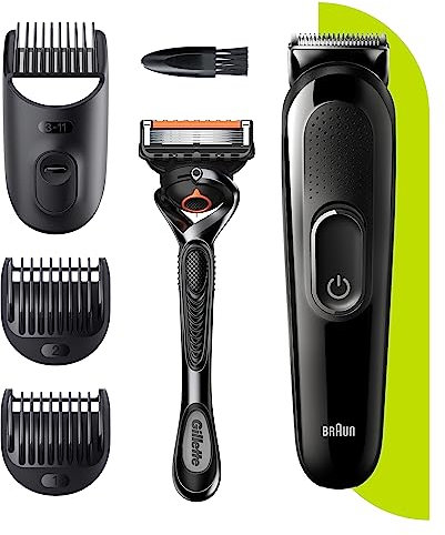 Braun All-in-One Trimmer 3 SK3300, 5-in-1 Bartschneider für Männer, Haarschneidemaschine, für Gesicht, Haare