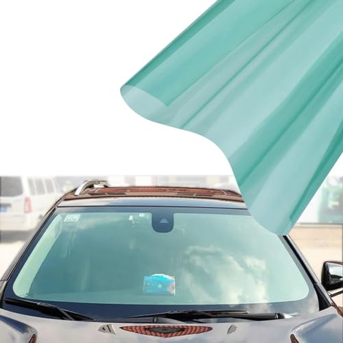 Blueshyhall Film Teinté pour Voiture 66% VLT Vert, Film Solaire pour Fenêtres, Film Anti-Éblouissement Protection Thermique Film Solaire de Voiture pour Fenêtres, Latérales (50 x 300 cm)