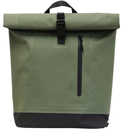 T'nB - Sac À Dos Rolltop Imperméable 25L, Compartiment PC 16 Pouces, Rangement Tablette, Accès Rapide Zippé, Dos Rembourré, Idéal Vélo et Mobilité Urbaine - Vert