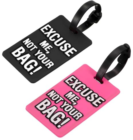 SGERUFZ Etichetta per Valigie, 2 pezzi, Impermeabile, per Viaggio, in Silicone e PVC, Deposito Bagagli, Targhette Carrozzina e Borsa