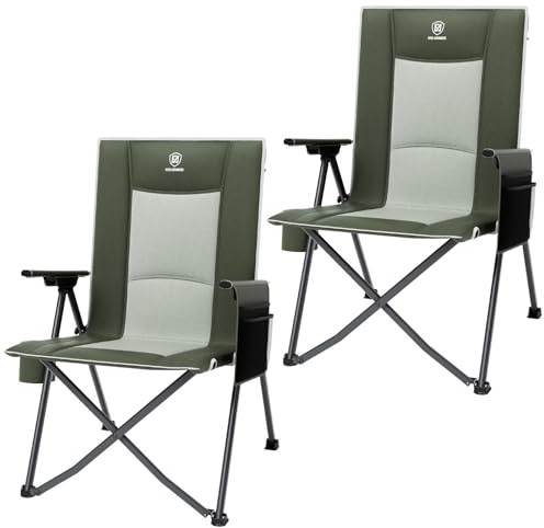 EVER ADVANCED Campingstol, hopfällbar justerbar rygg i 4 positioner 160 kg, lastbar, fällstol, vilstol, vilstol, vilkstol, hopfällbar med sidoficka och mugghållare, fiskestol för camping, trädgård