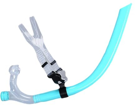 Swim Snorkel Lap Swimming, Dry Top Snorkel Tube with Soft Silicone Mouthpiece Adjustable Training Headstrap, Comfortable Diving Gear Ideal for Water Workouts and Practice