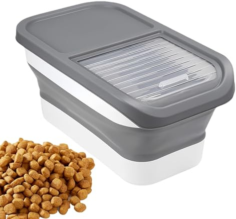 Generisch Hundefutter Aufbewahrung - Futtertonne Aufbewahrungsbox Faltbar - Futterbehälter Für Haustiere Mit Deckel - Container Für Hundefutter Und Katzenfutter