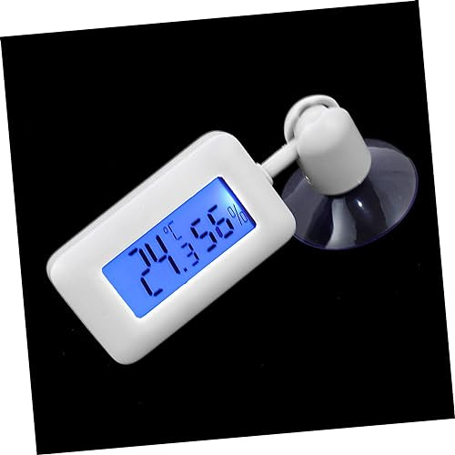UKCOCO Termometro Digitale Per Rettili Display Rotante, Misuratore Di Temperatura e Umidità Per Terrari, Forniture Per Scatole Di Rettili Ventosa Bianco