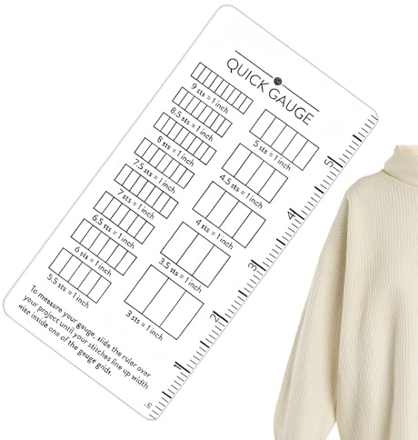 Knitting Gauge Measuring Tool - Sewing Ruler for Crochet Quilting | Stitching Yarn Projects, Scale for Sweaters Shawls Coasters Crafting Women Girls Adults Beginners Enthusiasts