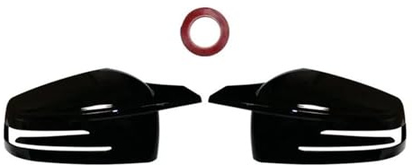 Rückspiegelkappe 2x Seitenspiegelabdeckung Für Benz W176 W246 W204 W212 W221 C117 X204 X156 Seitenrückspiegelkappenabdeckung Auto Spiegelkappen(Bright black)