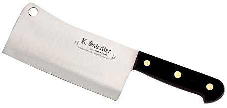 K SABATIER - Couperet 16 Cm Gamme Authentique - Acier Inoxydable - Manche Noir - Entièrement Fabrique en France