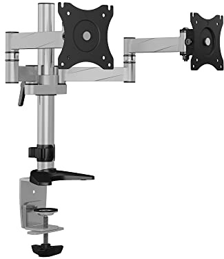 Icy Box IB-MS404-T Monitorständer mit Tischhalterung silber, 2 Monitore