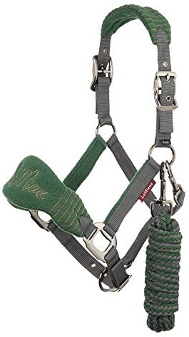 Lemieux Vogue Fleece-Halfter mit Führstrick in Hunter Green - Extra Polsterung, verstellbar an Bordstein und Pollgurt - Cob