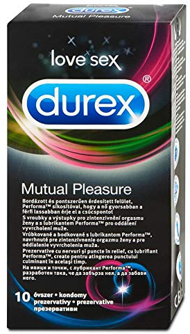 Durex Mutual Pleasure Kondome - für einen gemeinsamen Höhepunkt, 1er Pack (1 x 10 Stück)