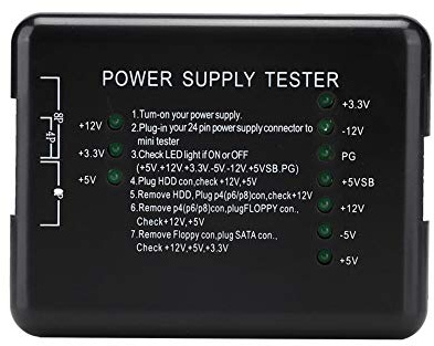 Netzteil-Tester, schwarzer Computer PC-Netzteil-Tester 24-poliges kompatibles Netzteil/ATX/SATA/HDD Mit Anzeigelampe, Plug-In-Design