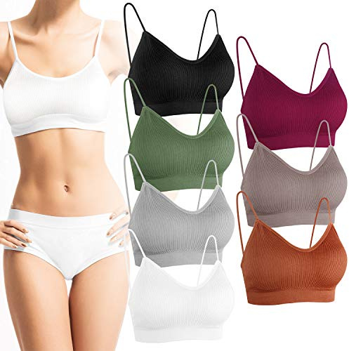 PLULON 7 Pezzi Reggiseno Sportivo Senza Ferretto con Spalline Imbottite Rimovibili e Regolabili Reggiseni Sportivi da Donna