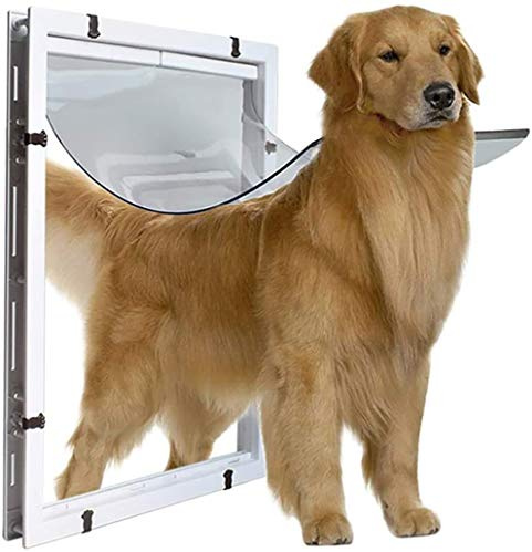 ANQI New Extra Large Cat and dog door Pet Flap Door Magnetic 2 Way Lockable Automatic Safe Cat Dog Tunnel Gate Hole Easy Install-L