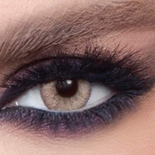 BELLA GLOW farbige Kontaktlinsen GRAY CARAMEL (Dioptrien -0.00)– stark deckende Monatslinsen für 3 Monate, Grau- Hellbraune Farblinsen, perfekt für dunkle Augen