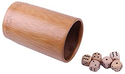 1 Set Würfelbecher Würfelbecher Würfelbecher Würfel-Shaker Reisegeschenk Bambus und Holz inklusive 6 Würfel