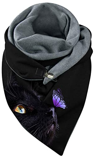 Dorjuli Frauen Schal Mit Knöpfen Elegant Klassischer Persönlichkeit Geometrische Kaschmir-Schal mit Button Herbst Valentinstag Ein Weicher Schal als Geschenk, damen, E-2, Einheitsgröße