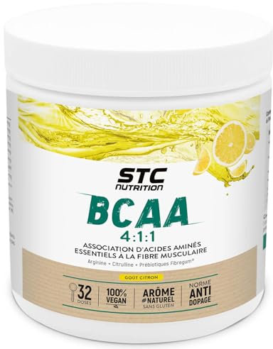 STC NUTRITION - BCAA 4 : 1 : 1 - Favorise un meilleur développement musculaire & une meilleure récupération - Résistance à la fatigue - Ratio optimal Leucine, Valine, Isoleucine - 32 doses