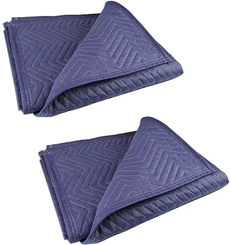 PONGHEI 2 Moving Blankets 40x 72 Heavy Duty Packing Blankets for Moving Shipping Thick Furniture Wrapping for Moving Supplies Professional Quilted Shipping Blankets