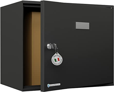 advanSecure® Paketkasten | innovatives Schließsystem für kontaktlose Paket-Zustellung | für mittel-große Pakete | designt und gefertigt in Italien | wetterfest | anthrazit