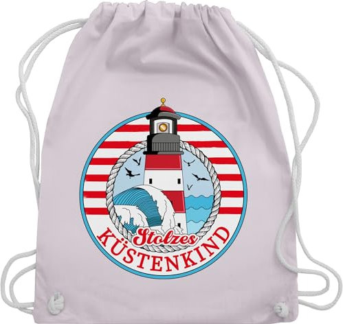 Turnbeutel Rucksack - Sprüche Statement - Stolzes Küstenkind - Unisize - Pastell Rosa - mit aufschrift kistenkind tasche statements sporttasche sprüchen￼ beutel spruch bag with taschen stoff