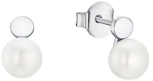 s.Oliver Ohrstecker 925 Sterling Silber Damen Ohrschmuck, mit Süßwasserzuchtperle, 1,1 cm, Silber, Kommt in Schmuck Geschenk Box, 2034409