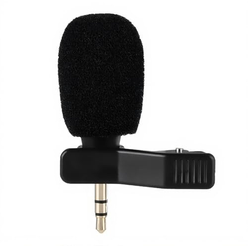 ASHATA PC Mikrofon,Tragbar Mikrofon HD-Sound 3.5mm Klinke Mikrofon Aluminium Microphone,Lavalier Mikrofon Kondensator Mikrofon für Handy PC Tablet Diktiergerät usw.
