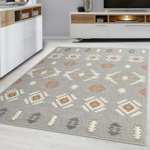 Hafaa Rugs Living Room Indoor Bedroom Rug Tribal Pattern Printed Area Rugs Premium Quality Soft Touch Easy to Clean Floor Carpet (60x110cm, Nova)
