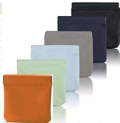 Tibapla 6 Stück Kosmetiktasche Klein Wasserdicht Kosmetiktasche Schminktasche Damen Mini Make up Tasche Tragbare Ohne Reißverschluss Mini Tasche für Kosmetik Kopfhörer Schmuck, 11 x 12cm (Klassisch 2)