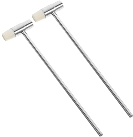 2 Stück Kleiner Metallhammer aus Stahl und Abs, Silber