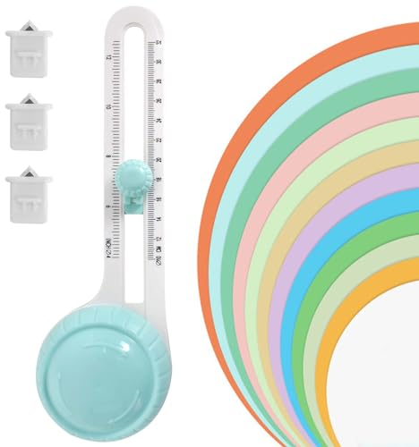 Kreisförmiger Papierschneider,Kreisschneider Papier Verstellbar,Rundes Schneidemesser mit 3 Klingen, Paper Trimmer für Papierkreisschneider verstellbarer Kreisschneider für Kunst und DIY-Handwerk