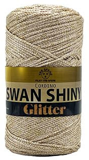cordini laminati Swan Shiny Glitter 250g - 250 metri per borse handmade e molto altro ancora (panna lux/oro, SHINY GLITTER)