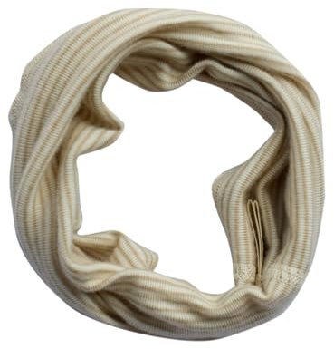 Lilano, Kinder Schlauchschal Ringel, 70% Wolle (kbT), 30% Seide, 210 gr./m² (Sand/Natur, 1 (1-3 Jahre))